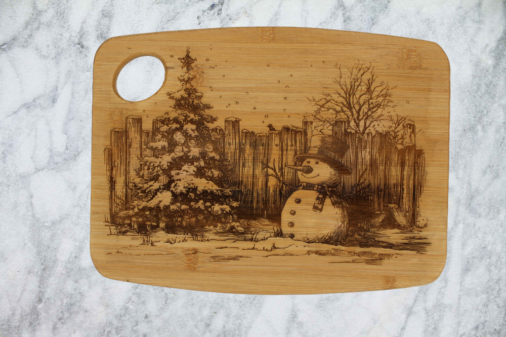 Christmas winter snowman serving/cutting boardSNOWMAN BOARD