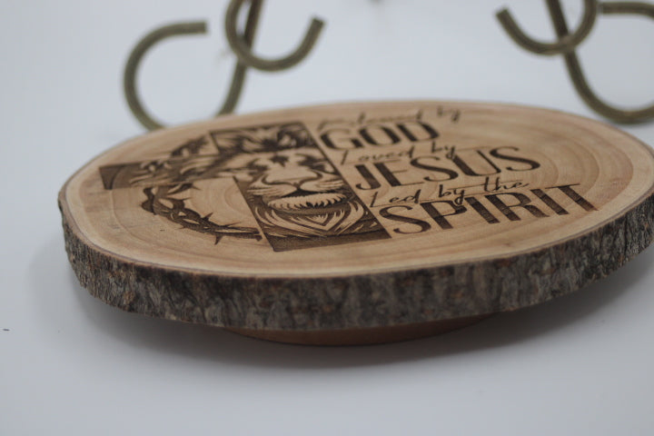 God, Jesus, Spirit...round with a live edge