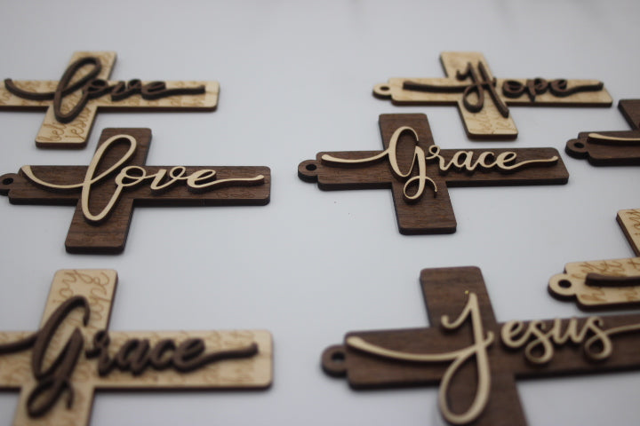Crosses - dimensional wooden crosses with message sold individually