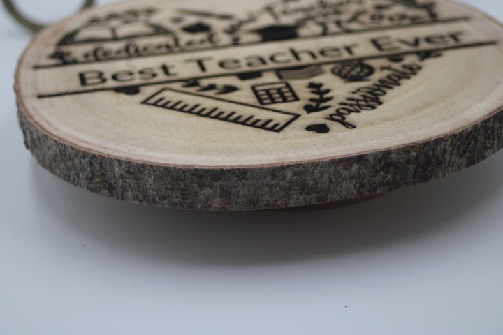 Best Teacher round, live edge plaque
