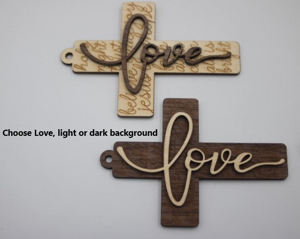 Crosses - dimensional wooden crosses with message sold individually