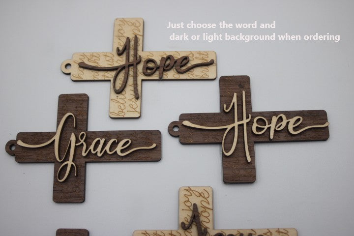 Crosses - dimensional wooden crosses with message sold individually
