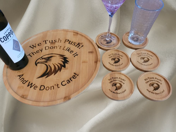 Eagles serving tray and a six pack of coasters