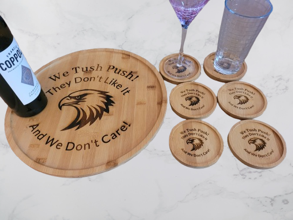 Eagles serving tray and a six pack of coasters